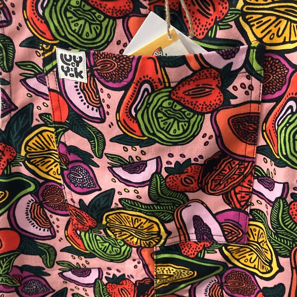 Lucy & Yak “Vulva-Rees” Vibrant Patterned Dungarees Overall one piece - Picture 9 of 14